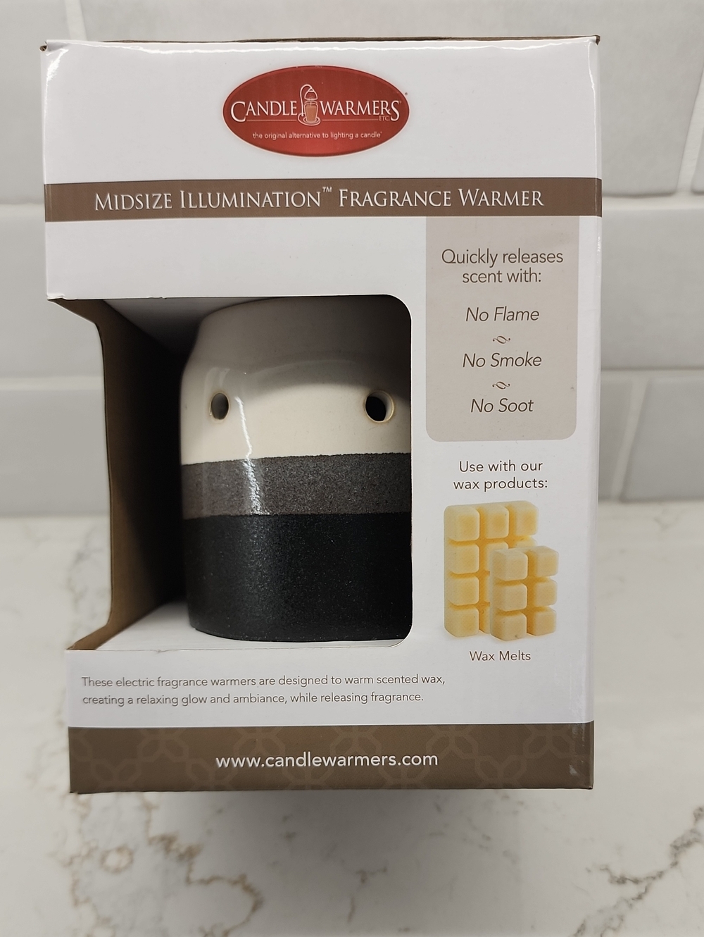 Midsize Illumination Fragrance Warmer - Black, Gray & Cream